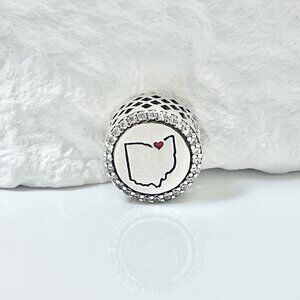 Pandora Love Cleveland Ohio Map Bead Charm S925 Silver Charm